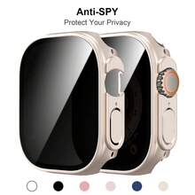 1pc Compatible Half Pack Anti-Spy 49mm Pc Material Watch Case Compatible With Apple Watch Ultra/Ultra2, Fall-Proof - Clear - View 2