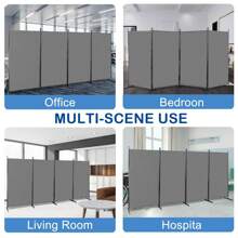 ITopRoad 6FT 4-Fold 160g Polyester Fabric Plastic Foot Carbon Steel Frame Foldable Screen Black - Xám - Xem 6