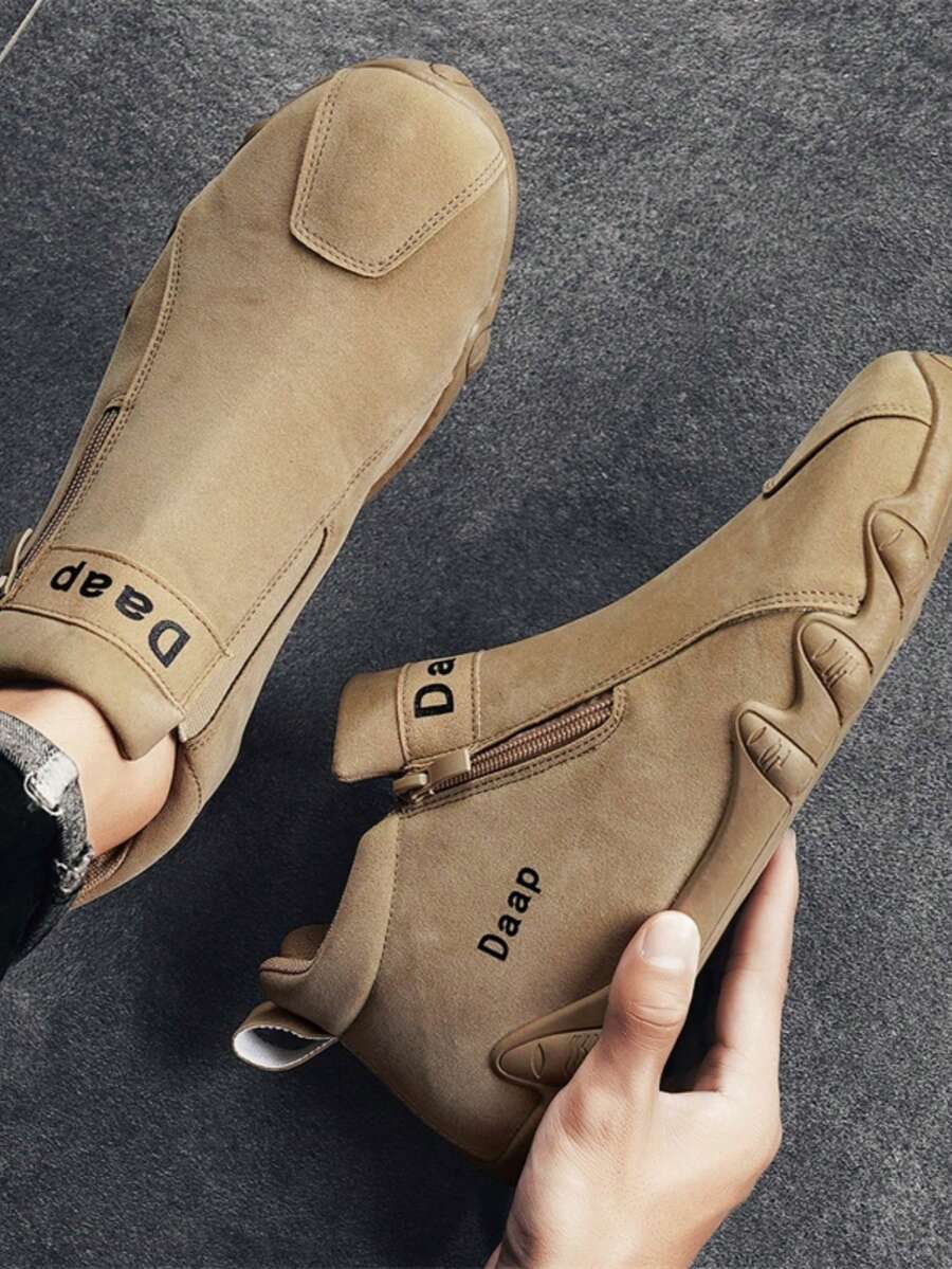 男鞋、工作鞋、踝靴、软底休闲鞋、运动鞋 - 杏色 - 查看 1