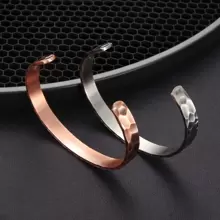 1pc 99.99% Copper Bracelet With 6 Powerful Magnets For Men And Women, Adjustable Magnetic Cuff Bangle, Retro Style Jewelry Gifts For Christmas Thanksgiving Day - Bronze - View 7