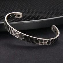 1pc 99.99% Copper Bracelet With 6 Powerful Magnets For Men And Women, Adjustable Magnetic Cuff Bangle, Retro Style Jewelry Gifts For Christmas Thanksgiving Day - Bronze - View 8