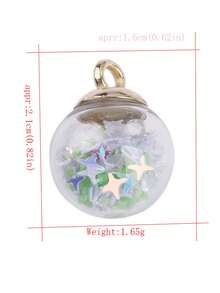 綠色發光玻璃球帶星形diy耳環,項鍊,手機,鑰匙扣裝飾吊飾