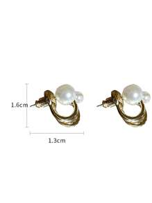 hoa tai giả ngọc trai - Vàng - Xem 6