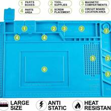 Estação De Trabalho Grande Manta Antiestética Silicone 45x30cm - Azul - Visão 4