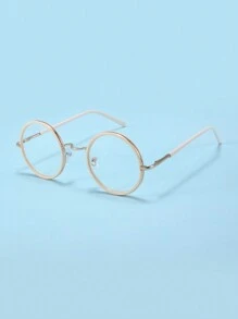 1 對圓框兒童平面鏡男女童時尚配戴