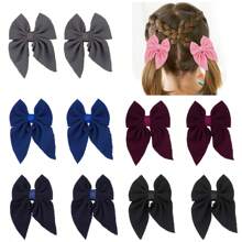 10入組/5對灰黑藍色女孩髮夾套裝,玉米穗珠材質,適用於各季節