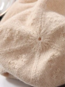 1入女士100%羊毛針織頭帶帽,保暖、柔軟、舒適、復古,適用於秋冬日常穿著