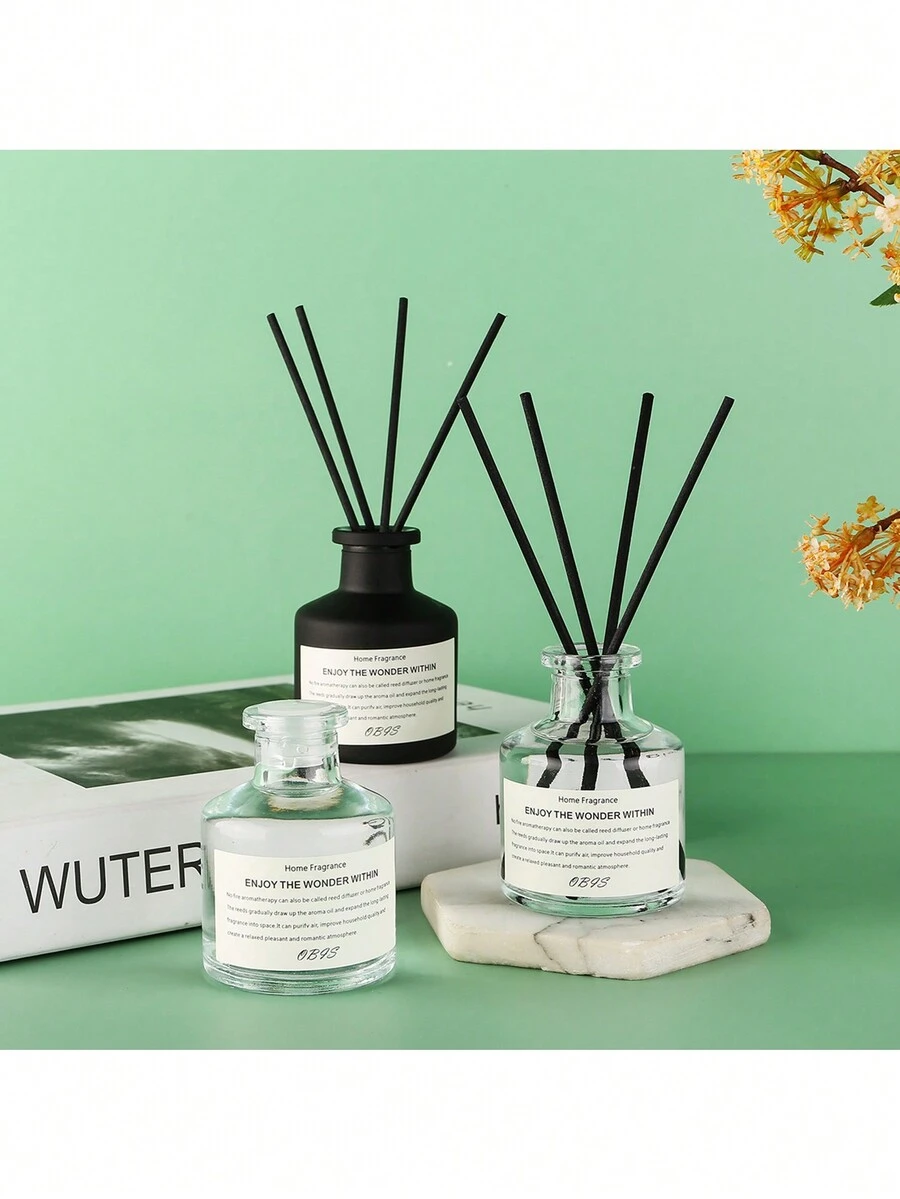 1入非火焰式香氛擴散器,室內持久香氛,適用於臥室、浴室、廁所,具有小蘭花香氣的空氣清新劑 - 白色 - 查看 1