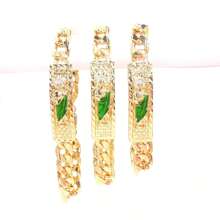 1入組金色三尺寸手鍊聖裘德男士手鍊珠寶 - 綠色 - 查看 1