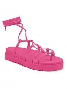 Women Flat Sandals - 粉色 - 查看 7