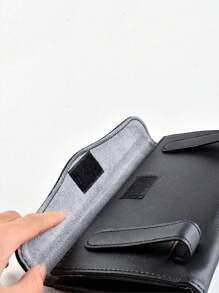 1 Pieza Soporte Para Caja De Pañuelos De Pu Y Diamantes De Imitación Para Interior De Coche, Diseño Colgante De Visera Solar - Negro - Ver 4