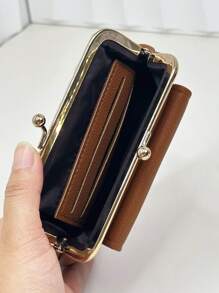 New Arrival Litchi Pattern Fashionable Women's Short Wallet With Card Slots For Women Wallet Mini Wallet Purse Wallet Coin Wallet - Brown - View 6