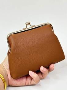 New Arrival Litchi Pattern Fashionable Women's Short Wallet With Card Slots For Women Wallet Mini Wallet Purse Wallet Coin Wallet - Brown - View 2