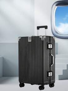 1 Miếng Bền chặt Vali , Dung lượng lớn Bánh xe Vali , ABS + PC Hành lý , Khóa mật khẩu , Khóa mật khẩu Hành lý xách tay Cho du lịch Ngày lễ Kỳ nghỉ Du thuyền Trở lại Trường Dành Cho Nam Và Nữ Sinh viên - màu đen - Xem 6