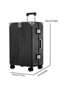 1 Miếng Bền chặt Vali , Dung lượng lớn Bánh xe Vali , ABS + PC Hành lý , Khóa mật khẩu , Khóa mật khẩu Hành lý xách tay Cho du lịch Ngày lễ Kỳ nghỉ Du thuyền Trở lại Trường Dành Cho Nam Và Nữ Sinh viên - màu đen - Xem 4
