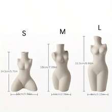 1入身體藝術花瓶,陶瓷花瓶,適用於中心擺設、廚房、辦公室、客廳、婚禮、禮物、美麗和藝術花瓶完美家居裝飾花瓶 - 白色 - 查看 2