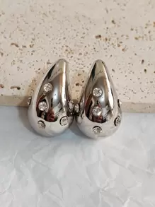 金色彩色水滴水晶耳環時尚魅力小姐珠寶禮物