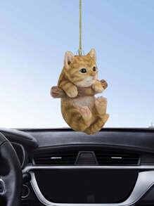 1 件小猫挂饰亚克力汽车内饰装饰挂饰创意可爱猫咪汽车后视镜挂件 - 懸掛小貓 - 查看 4