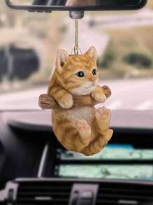 1 件小猫挂饰亚克力汽车内饰装饰挂饰创意可爱猫咪汽车后视镜挂件 - 懸掛小貓 - 查看 1