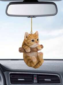 1 件小猫挂饰亚克力汽车内饰装饰挂饰创意可爱猫咪汽车后视镜挂件 - 懸掛小貓 - 查看 2