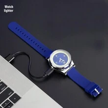 USB充电打火机手表多功能夜灯电子烟打火机个性化男士礼物 - 黑色 - 查看 7