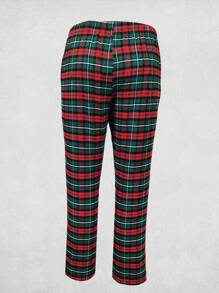 Pantaloni casual da casa con cintura elastica a vita, con motivo a quadri e colori misti, da uomo