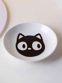 1pc Ceramic Cat Shaped Bowl With High Pedestal And Neck Protector For Pets - Multicolor - View 4