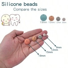 coskiss 100入組/袋15mm矽膠珠,用於兒童diy珠寶製作,早期教育玩具手鍊配件