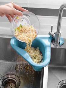 1pc Plastic Kitchen Colander - Blue - View 1