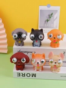 創意減壓雙面爆眼狗狗造型擠壓玩具(顏色款式隨機出貨) - 彩色 - 查看 6