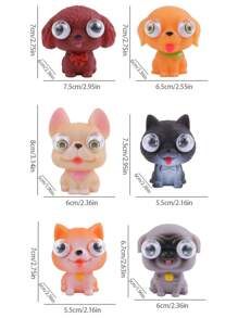 創意減壓雙面爆眼狗狗造型擠壓玩具(顏色款式隨機出貨) - 彩色 - 查看 2