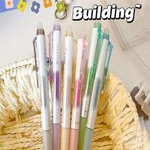 6pcs/set Galaxy Erasable Press Type Fluorescent & Glitter Gel Pens For Student Drawing, Artistic Drawing, Comic Design, Sketching, Line Tracing, And Paperwork Making - Multicolor - View 2