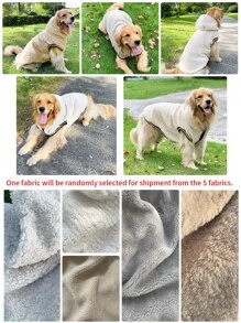 1 Miếng ngẫu nhiên Dày Plush ấm áp Áo vest , Phải có Đối với Các hoạt động ngoài trời Với Chó to - Màu be - Xem 2