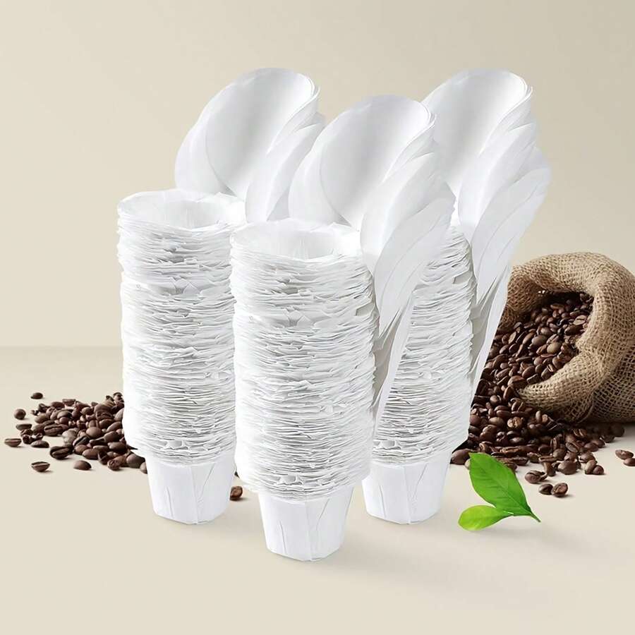 Disposable Paper Coffee Filters with Lid, K Cup Paper Filters for