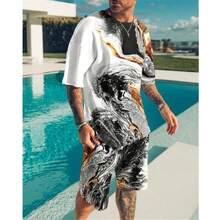 Conjunto Pantalón Playa Casual Con Estampado Hombre Nuevo - Multicolor - Ver 1