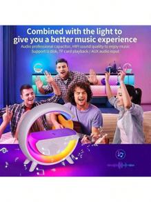 FANOVA Reloj despertador de luz color sorpresa con cargador inalámbrico  de 15 W inteligente gradual amanecer reloj despertador lámpara de noche regalo para bebés niños adultos dormir - Multicolor - Ver 5