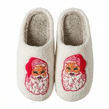 可愛卡通聖誕老人女拖鞋,冬季節慶派對室內拖鞋