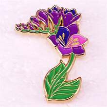 紫色花襟花, 鳶尾花胸針,金屬製的針可以用來固定在女士服裝上,是節日禮物的好選擇