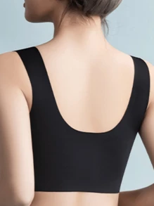 5 piezas/Conjunto de sujetador de belleza sin costuras para mujer, diseño de una sola pieza, acolchado y sin aro, delgado y amigable con la piel, sin sensación de restricción, sujetador para dormir, lencería