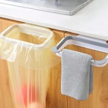 1 Piece Kitchen Storage Rack Garbage Bag Hanging Rack Plastic Bag Storage Rack - Grey - View 3
