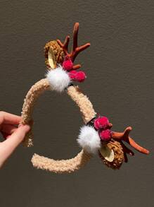 1個女式可愛又有趣的聖誕麋鹿鹿角頭箍