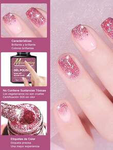 MISS CHEERING 6 Piece Nail Lacquer Set - Premium Manicure Tools, Vibrant Nail Polishes, Professional Gel Manicure, Home Gel Manicure Set, Complete Manicure Set, Includes Phototherapy Gel, Nail Polish Long Lasting Nail Glue - 紅色 - 查看 5