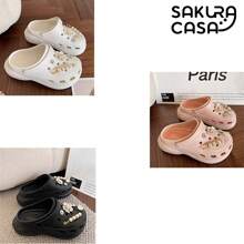 Zapatillas  para mujer Sandalias Antideslizantes EVA zuecos con pins dorados de flor - Rosa - Ver 10