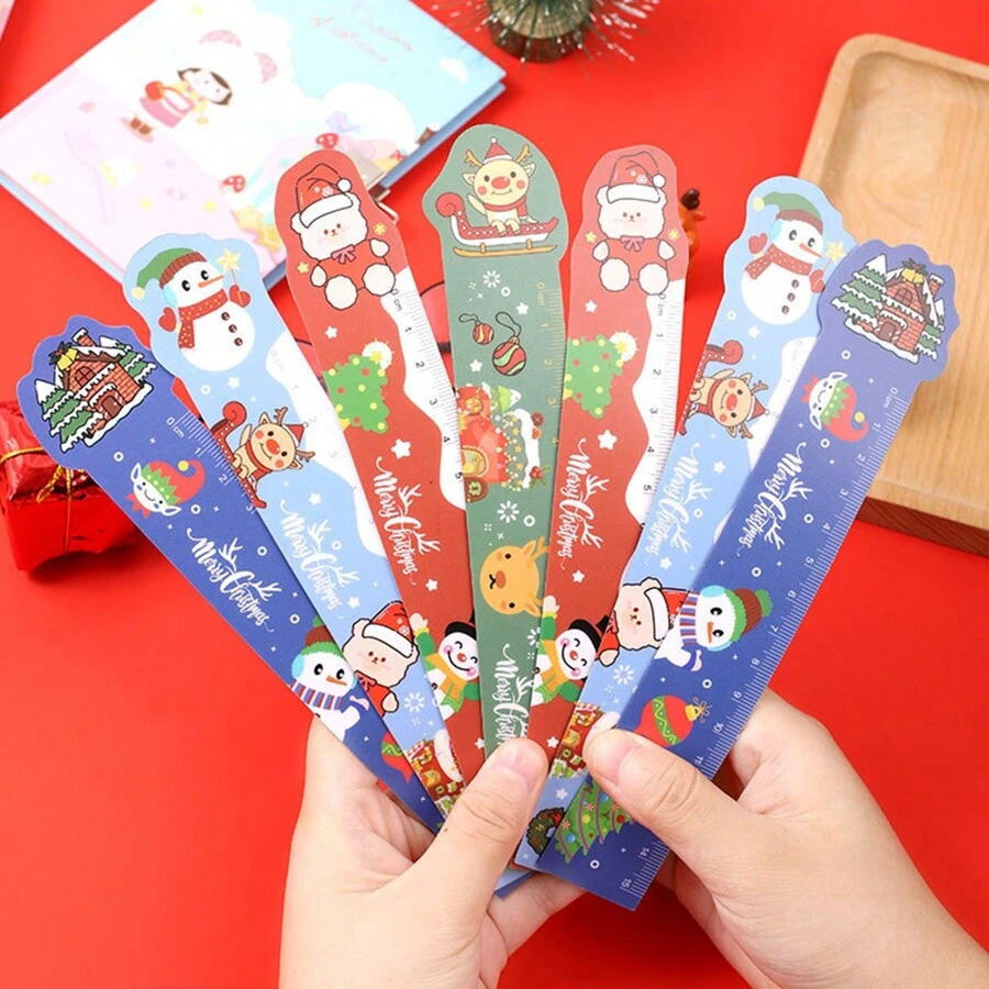 4pcs/set Christmas Themed Magnetic Soft Bendable Rulers, 15cm Measurement Scale Rulers - Multicolor - View 1