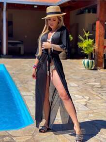 Women Kimonos - 黑色 - 查看 1