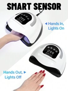 1個 YOKEFELLOW 72顆LED燈新型更強的指甲燈UV LED，配有大觸控式LCD螢幕，智能感應器，4種定時器設置，10/30/60/99秒，適用於女性家庭美甲沙龍。