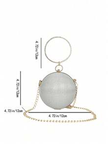 Personalized Fashion Mini Shoulder Cross-Body Handbag For Evening Party - Silver - View 5