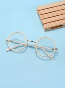 1 對圓框兒童平面鏡男女童時尚配戴
