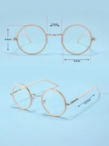 1 對圓框兒童平面鏡男女童時尚配戴