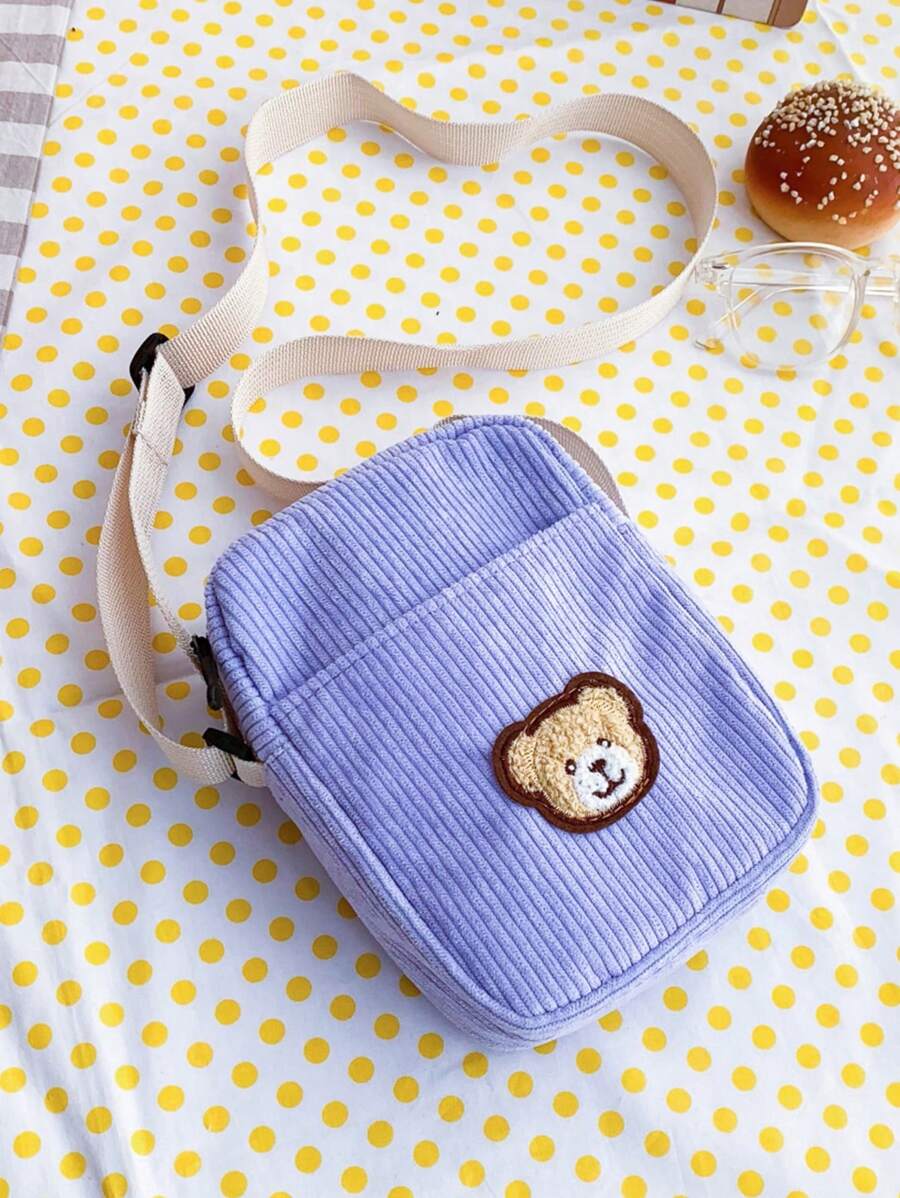 1個兒童信使包,熊綿絨可愛肩背包,卡通男孩包